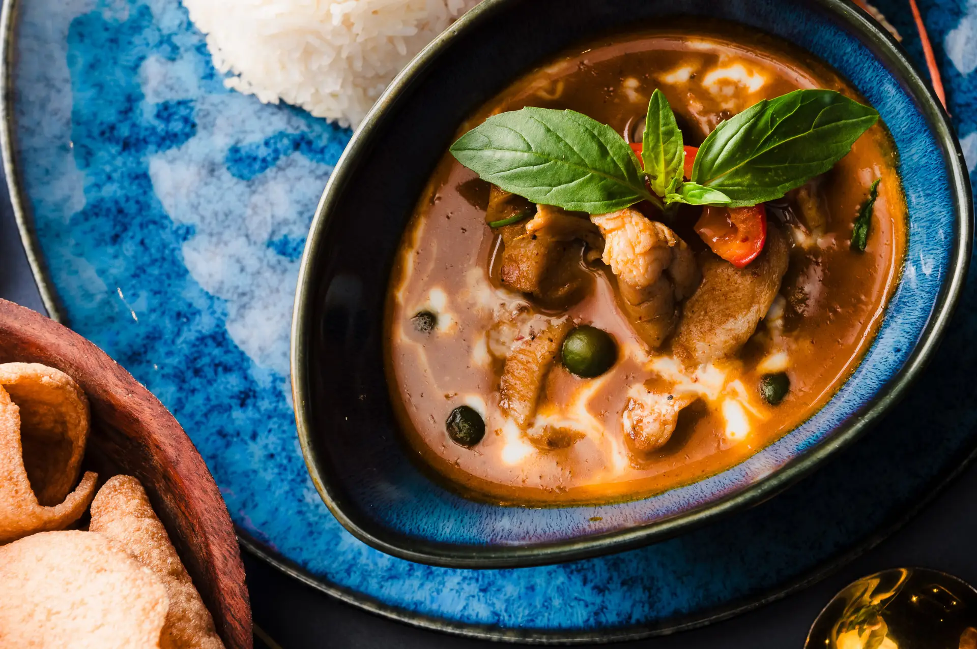 massaman curry with jasmine rice